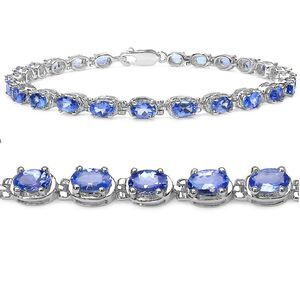5 3/4ct Tanzanite Tennis Bracelet in Sterling Silver 7 1/4 inches